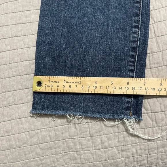 Kut From the Kloth Reese High Rise Fab AB Ankle Straight Raw Hew Jeans Size 12 - Picture 10 of 11